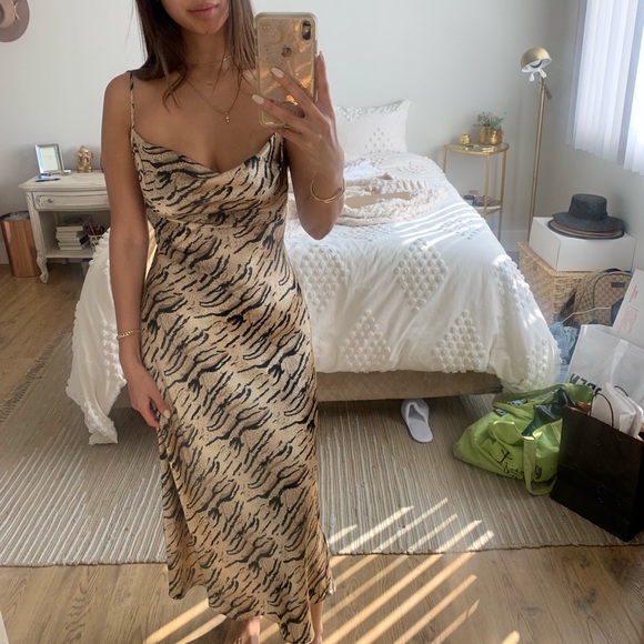 Reformation Dresses & Skirts - Reformation Vintage animal print silk maxi slip